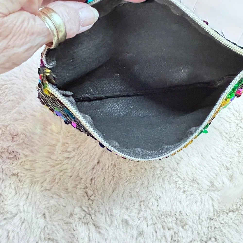 Sparkling Sequin Cosmetic Pouch Bag Clutch/Purse Mermaid Flip Flop Sequin‎